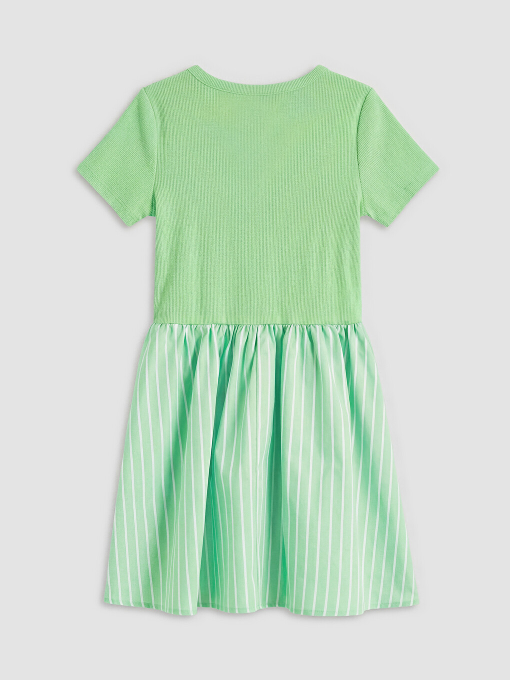Crew Neck Striped Girls' Dress-1