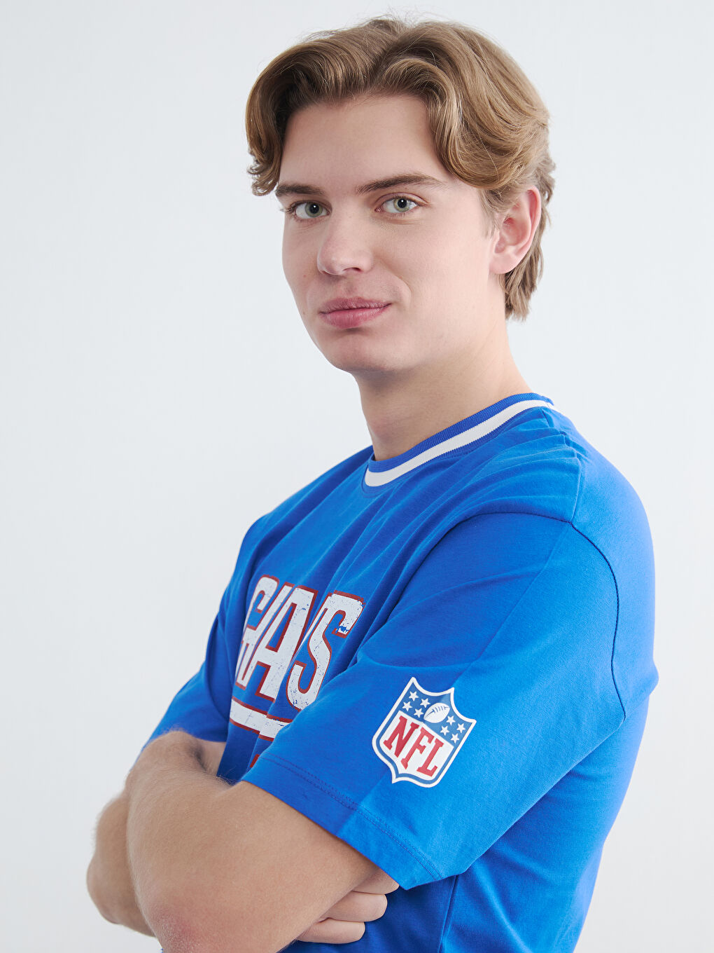 Mavi Giants Baskılı Bisiklet Yaka Erkek Tişört-2