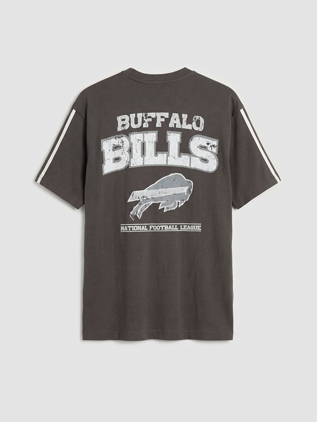 Antrasit Oversize NFL Baskılı Erkek Tişört-5