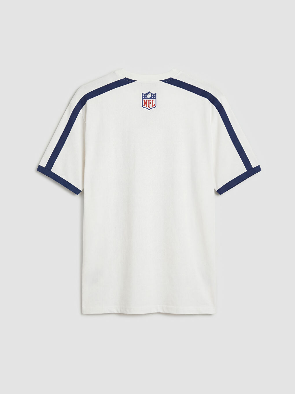 Ekru Patriots Baskılı Bol Kalıp Erkek Tişört-5