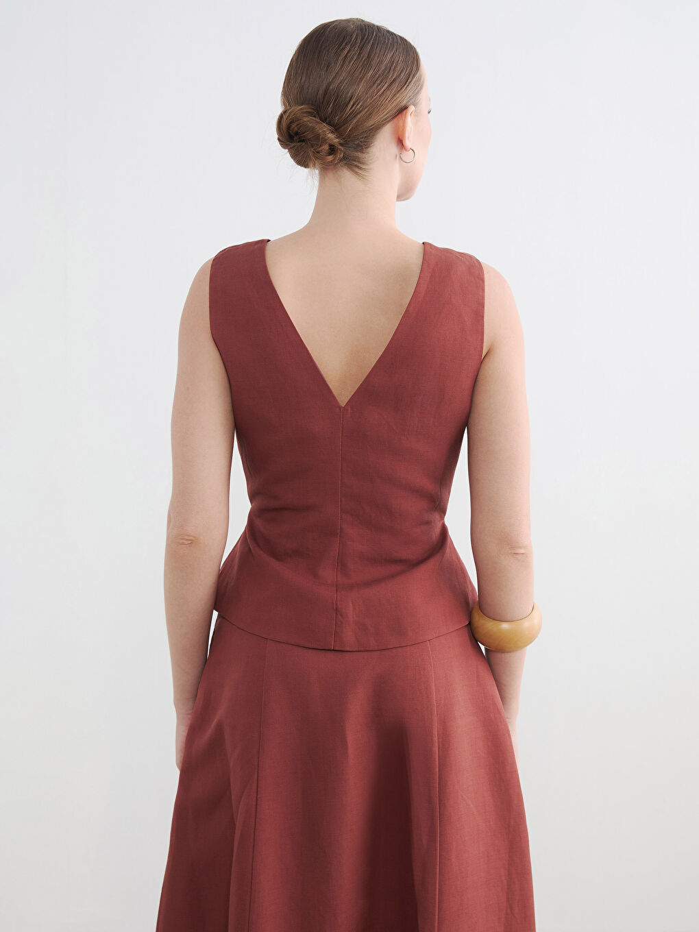 Linen Blend Women's Women's Classic Vest-3