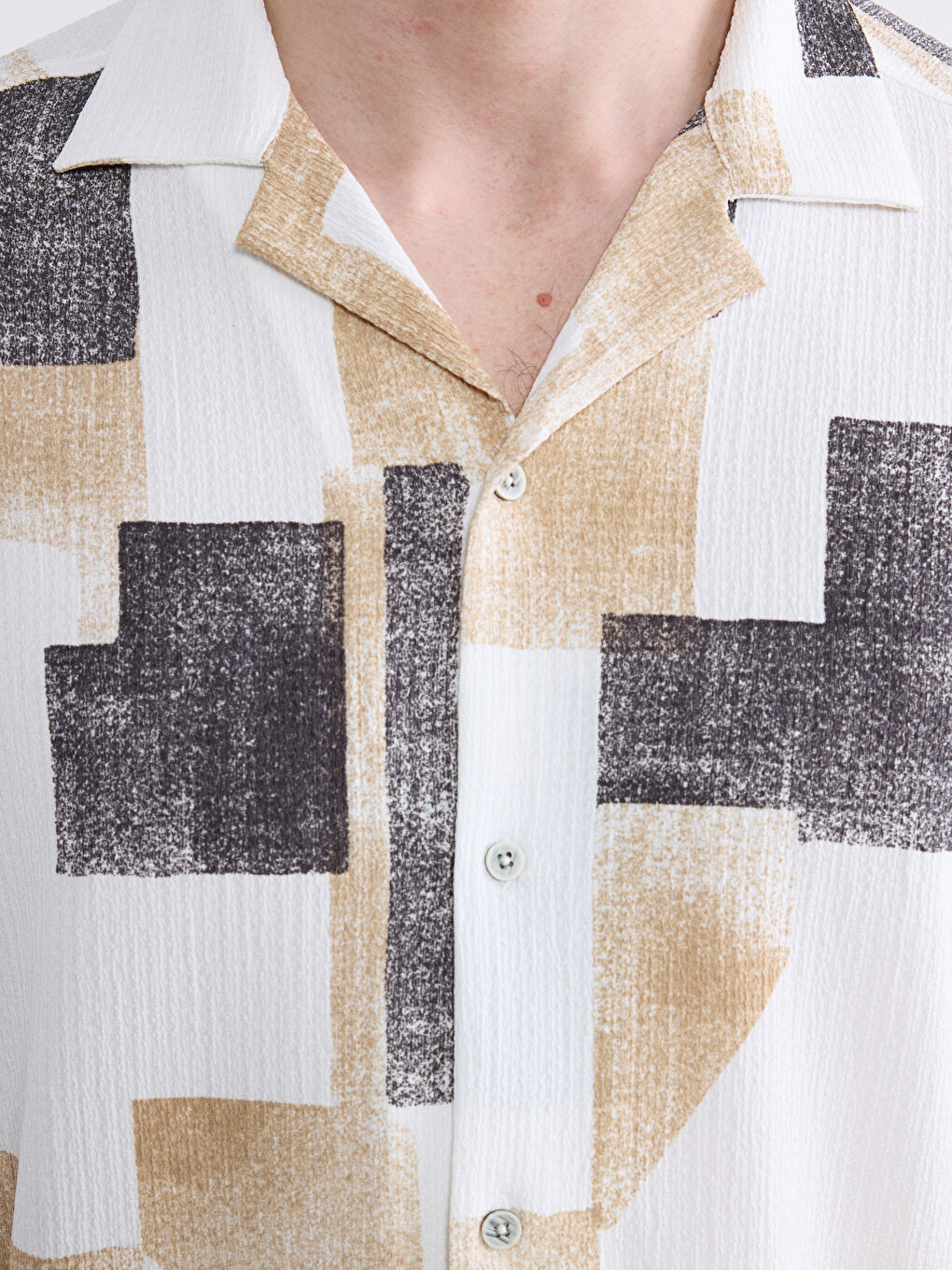 Regular Fit Resort Collar Patterned Men's Shirt-2