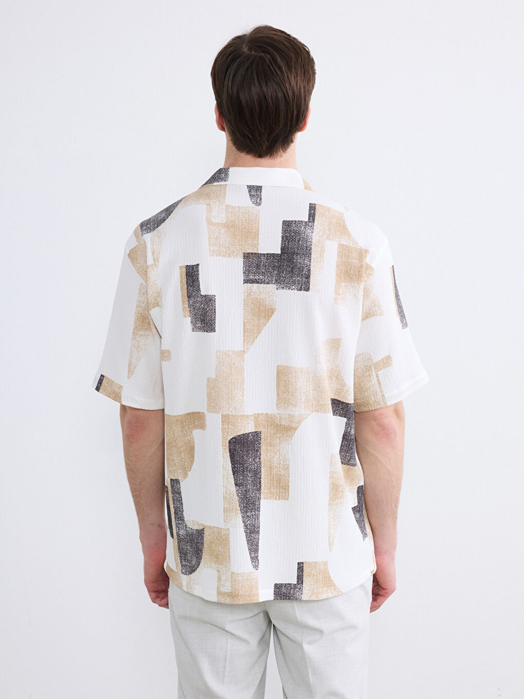 Regular Fit Resort Collar Patterned Men's Shirt-3