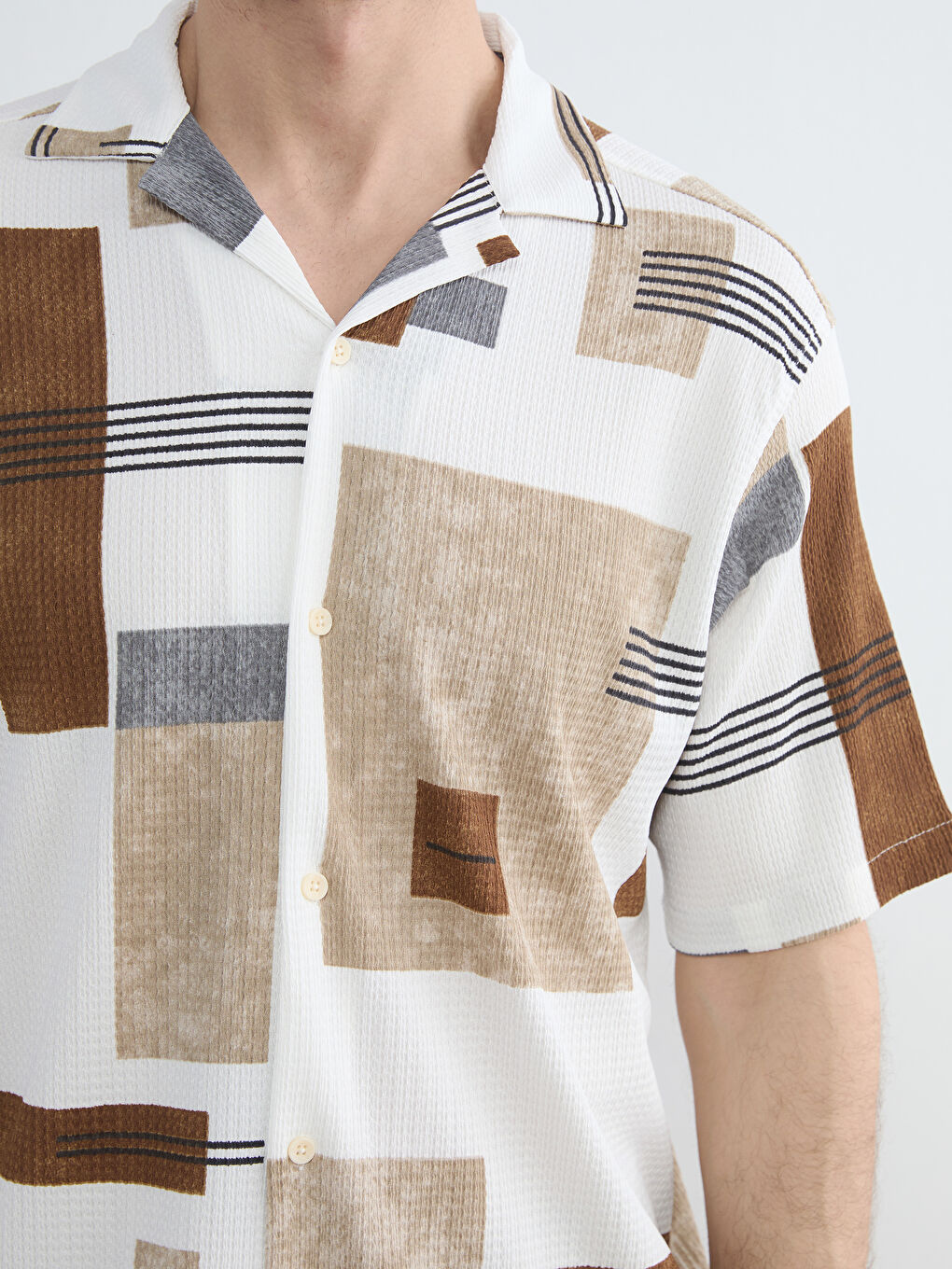 Regular Fit Geometric Pattern Men's Shirt-2