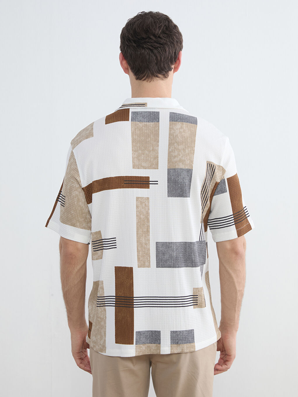 Regular Fit Geometric Pattern Men's Shirt-3