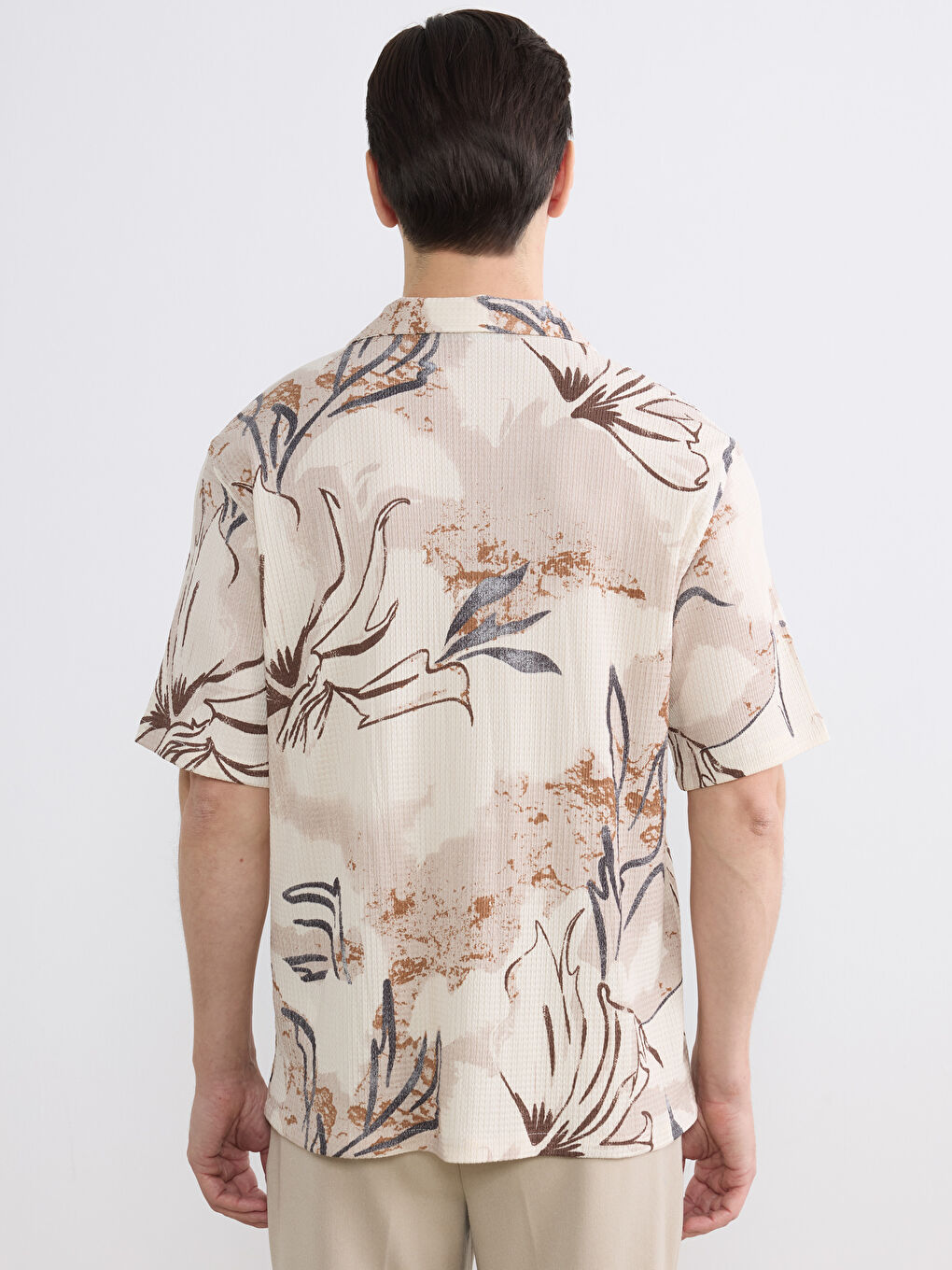 Regular Fit Resort Collar Patterned Men's Shirt-3