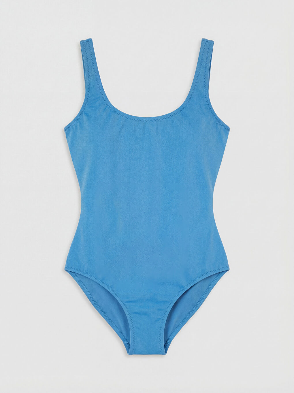 Mavi U Yaka Kadın Mayo