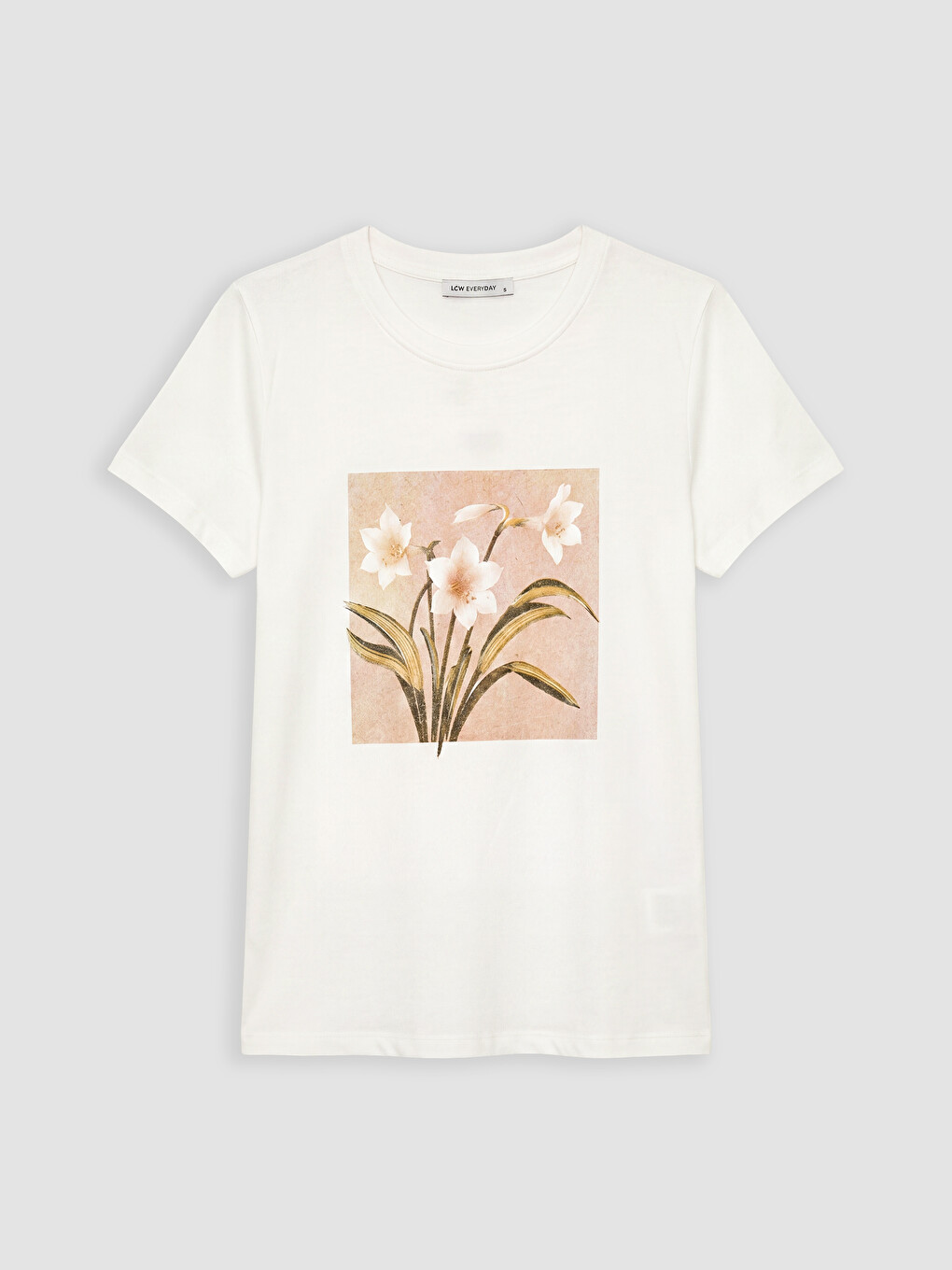 Crew Neck Floral Printed Women's T-Shirt