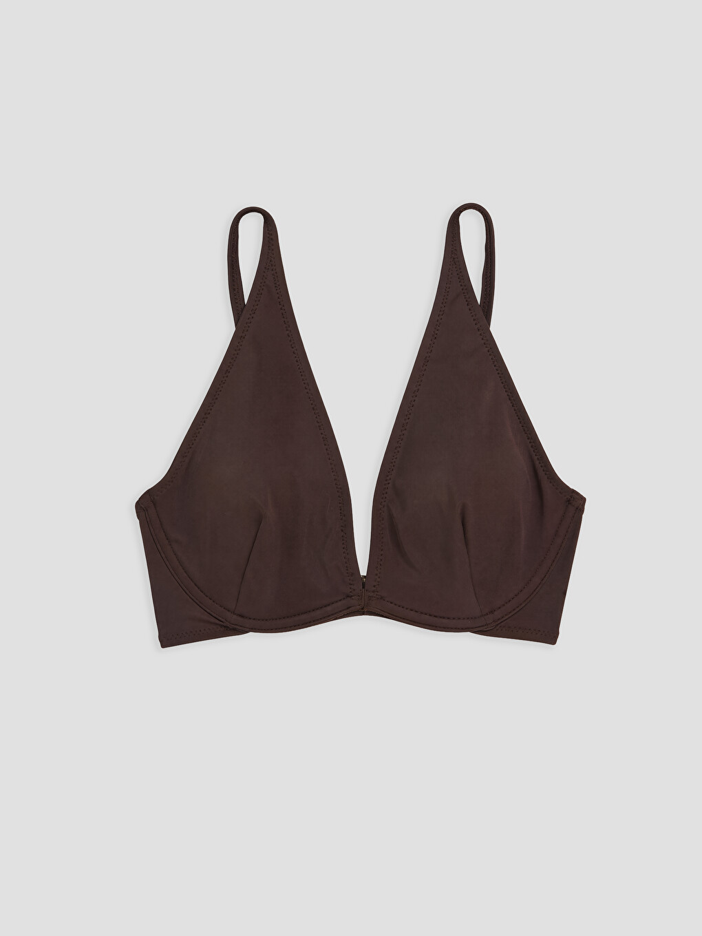Kahverengi Üçgen Kadın Bikini Üstü
