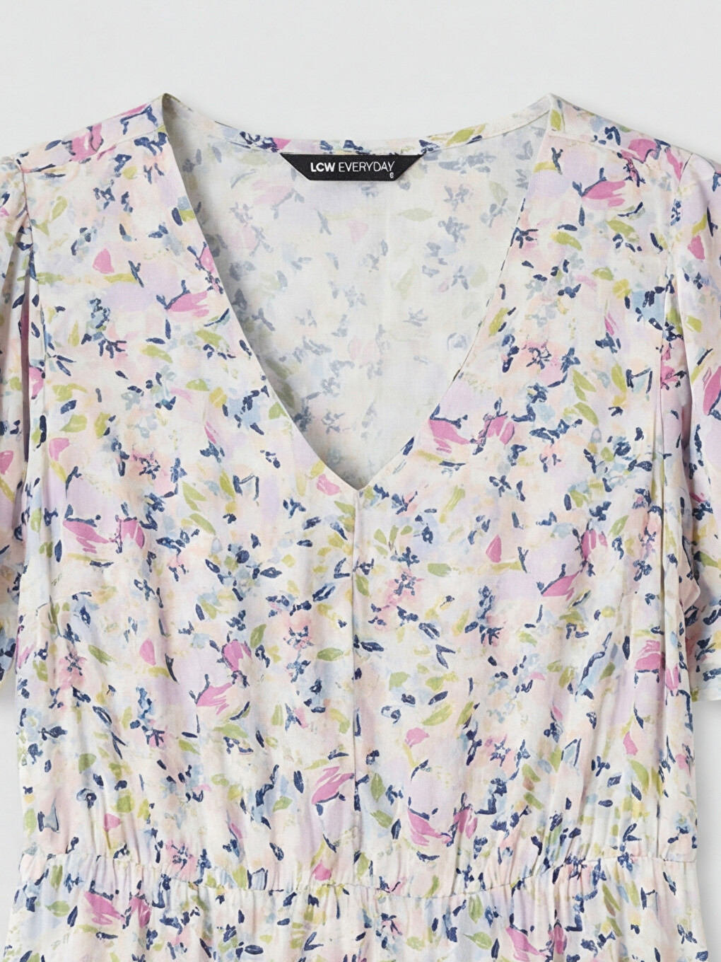 V Neck Floral A Form Dress-6