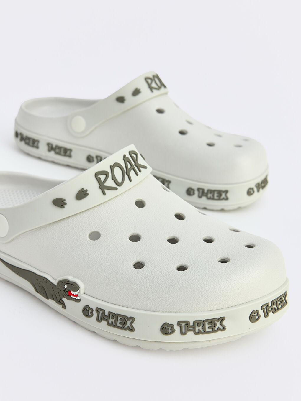 Bej Dinozor Baskılı Erkek Çocuk Plaj Sandaleti-2