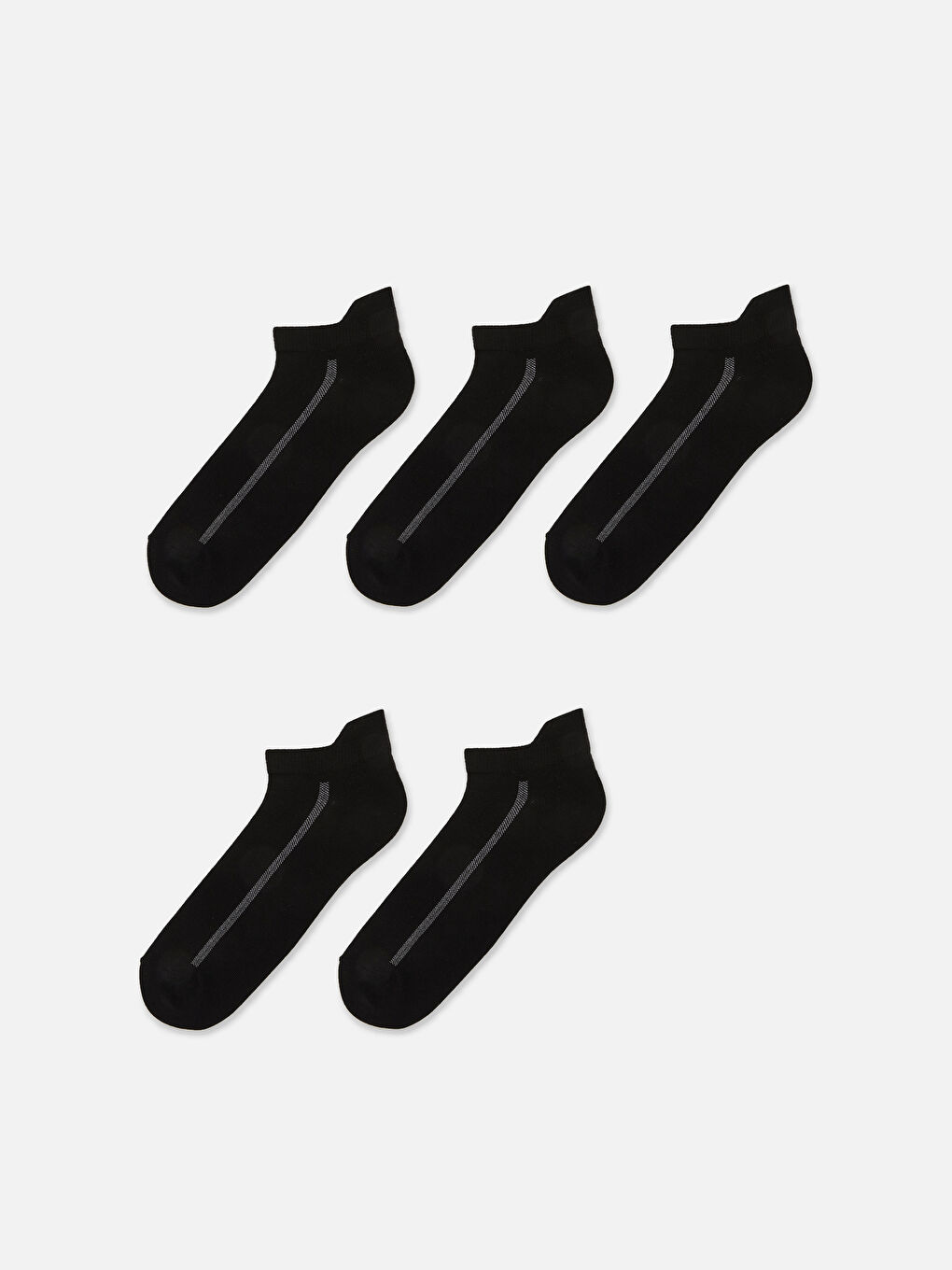 Siyah Şerit Desenli Erkek Patik Çorap 5'li