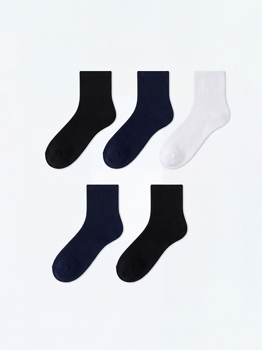 Karışık Fitilli Erkek Patik Çorap 5'li