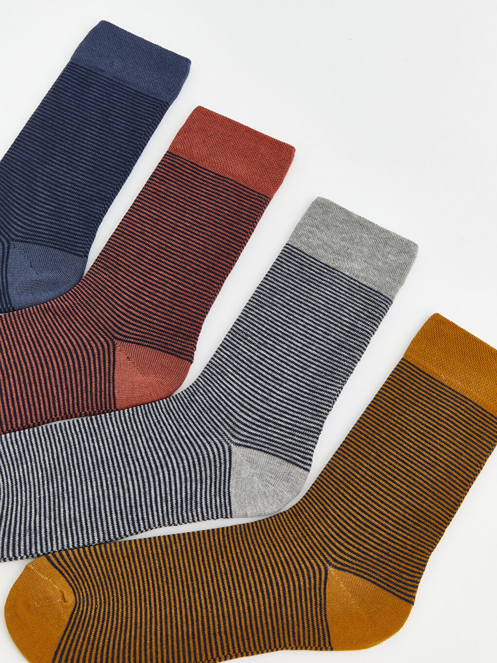 Karışık Çizgili Erkek Soket Çorap 7'li-1