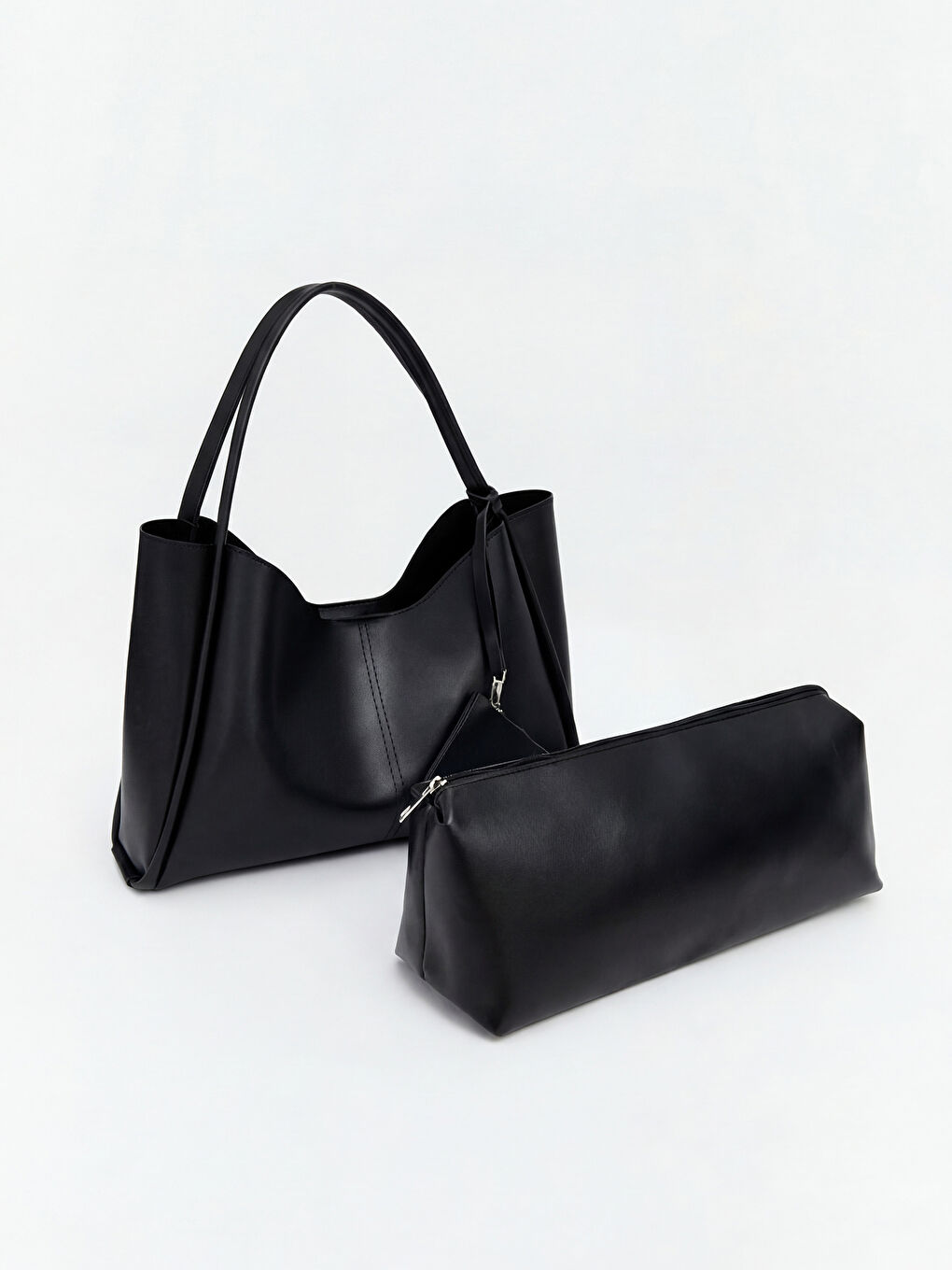 Siyah Fermuarlı Cüzdan Detaylı Kadın Omuz Çantası-2