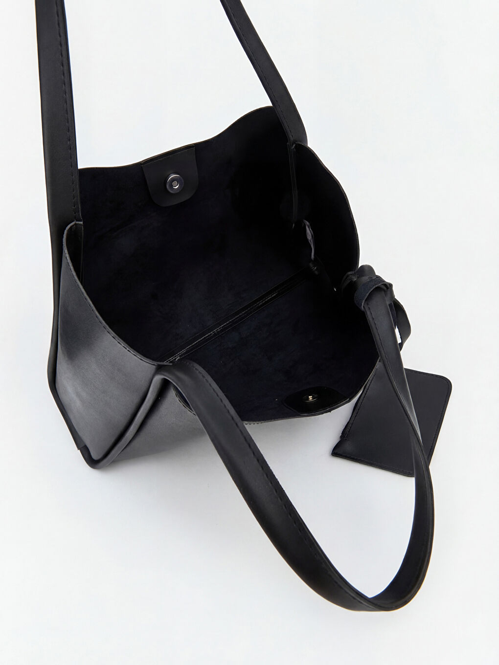 Siyah Fermuarlı Cüzdan Detaylı Kadın Omuz Çantası-4