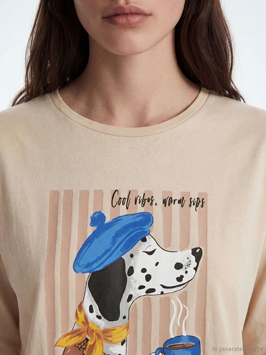 Crew Neck Printed Woman Pyjama Set-2