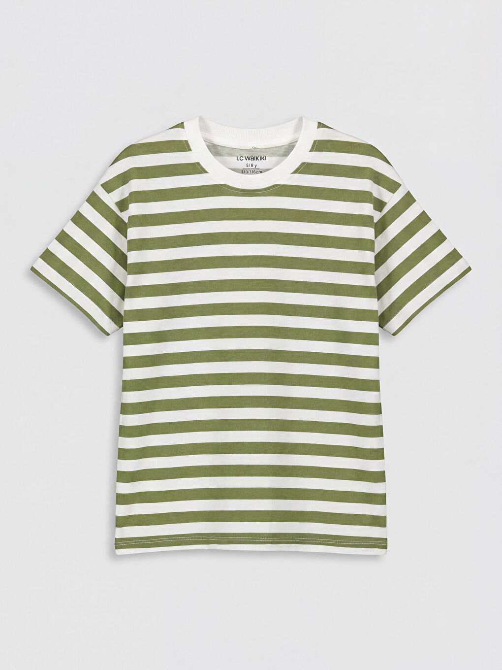 Haki Çizgili Erkek Çocuk Şortlu Takım-1