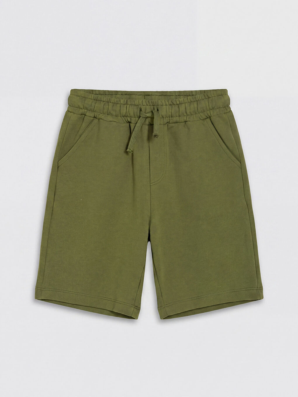 Haki Çizgili Erkek Çocuk Şortlu Takım-3