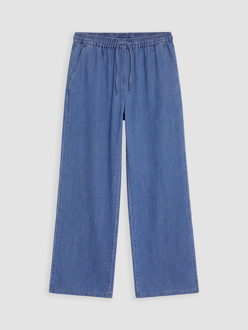 Elastic Waist Wideleg Women's Jeans-4
