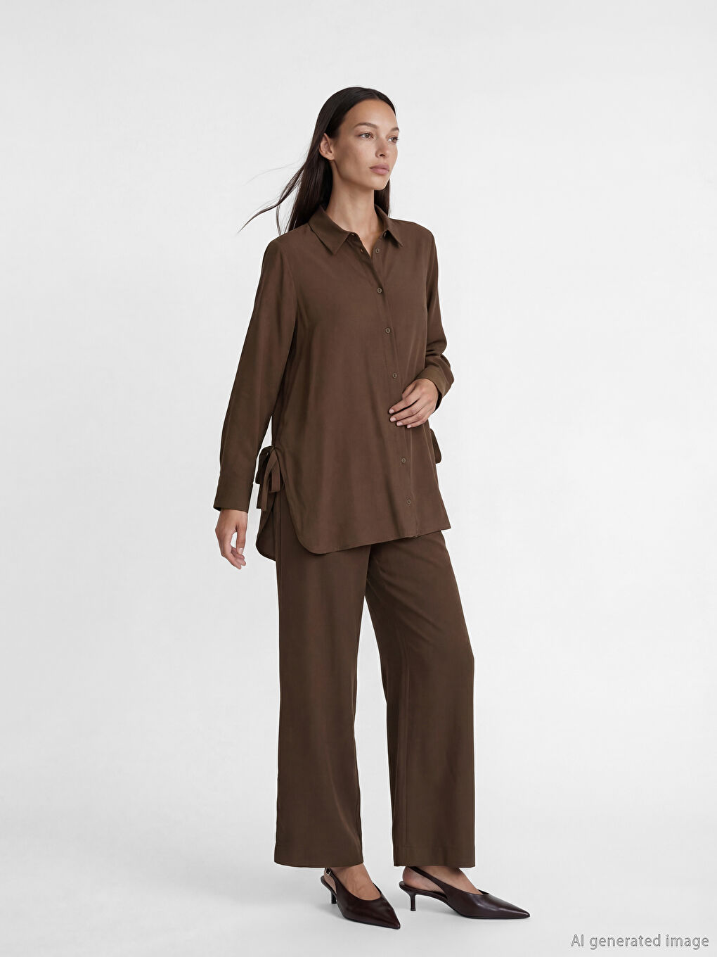 Woman BROWN Shirt Tunic-1