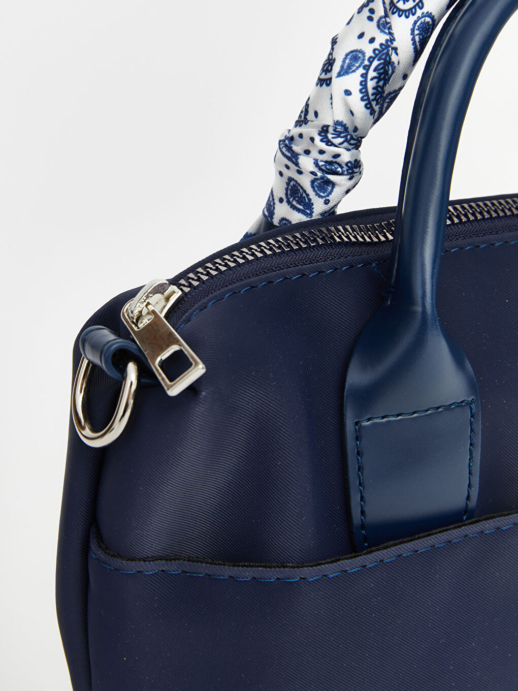 Lacivert Fular Detaylı Kadın Omuz Çantası-2