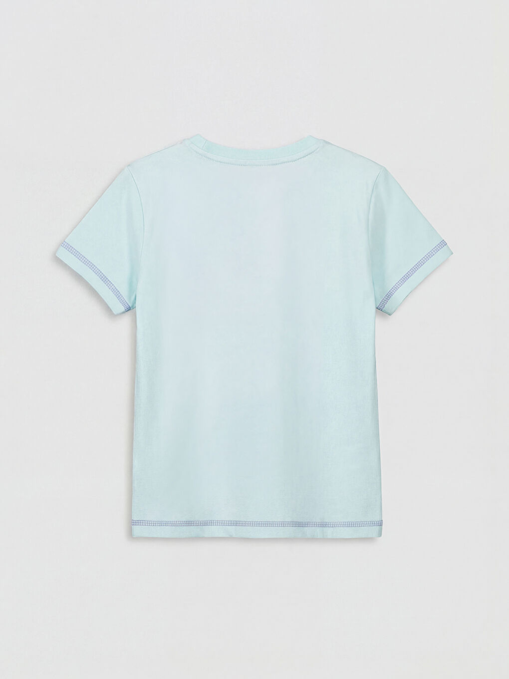 Turkuaz Bisiklet Yaka Baskılı Kız Çocuk Tişört-1