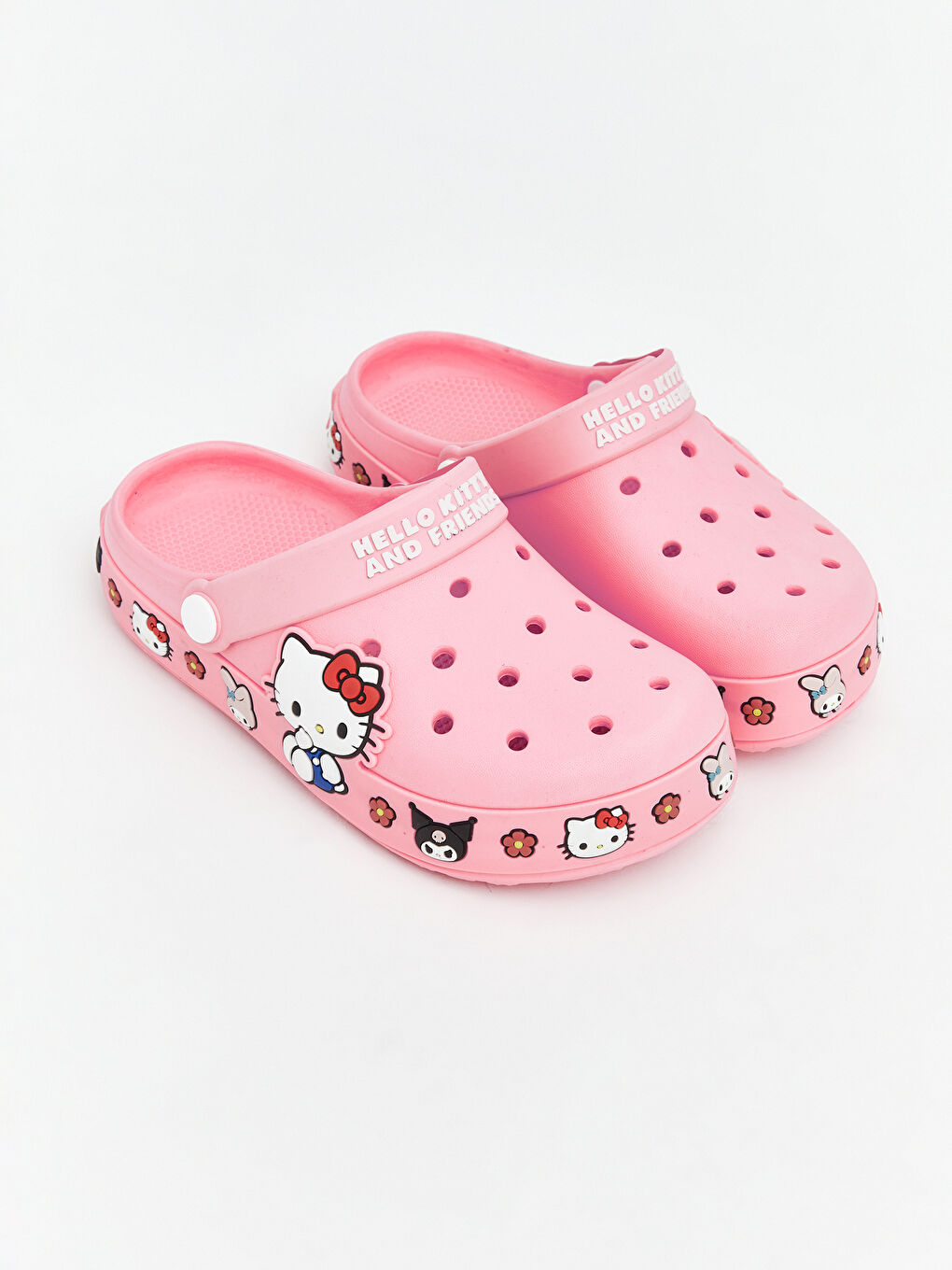 Pembe Hello Kitty Baskılı Kız Bebek Sandalet