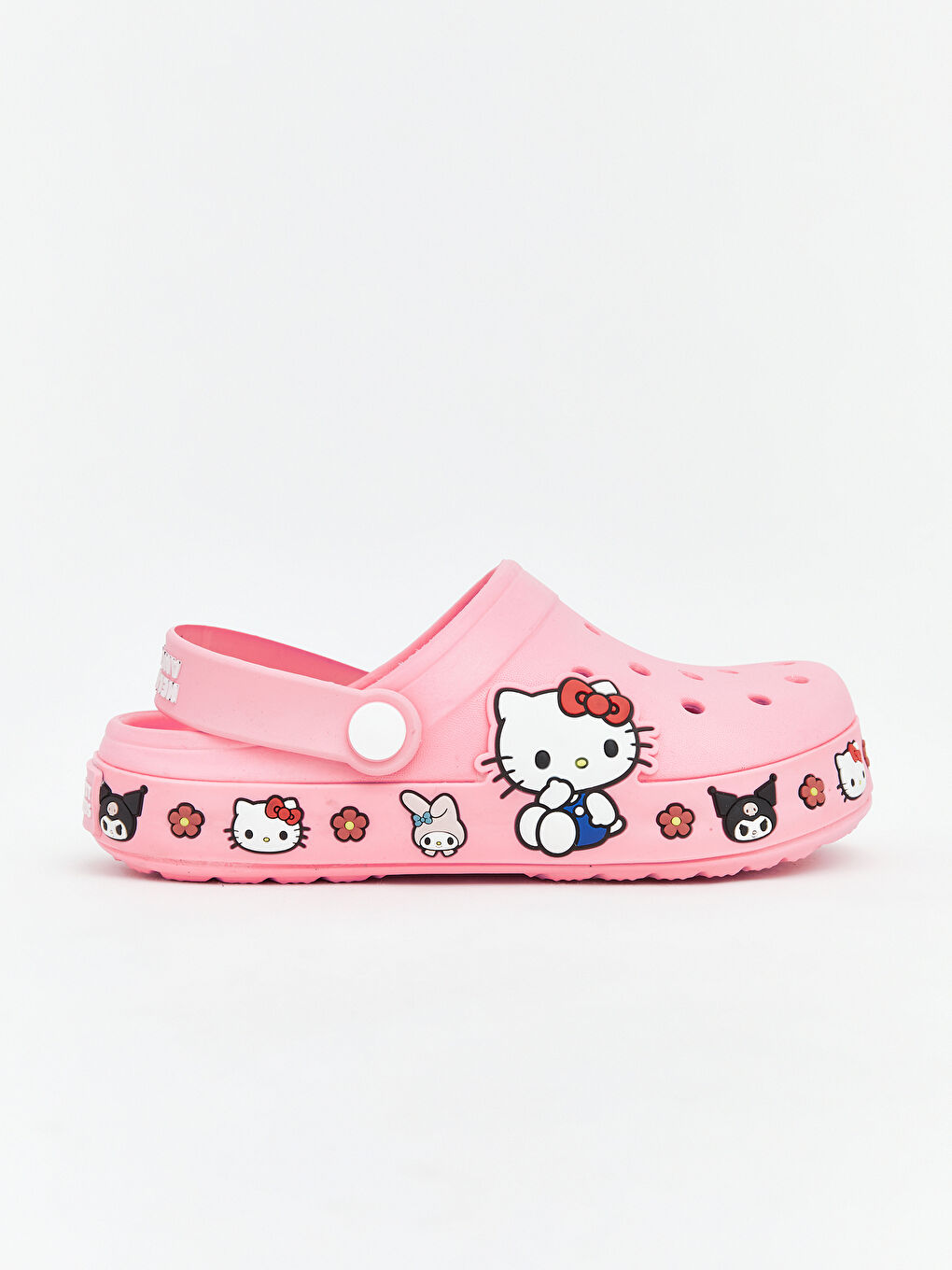 Pembe Hello Kitty Baskılı Kız Bebek Sandalet-1