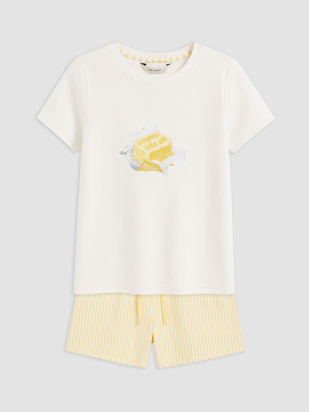 Crew Neck Women's Short Pyjamas Set-4