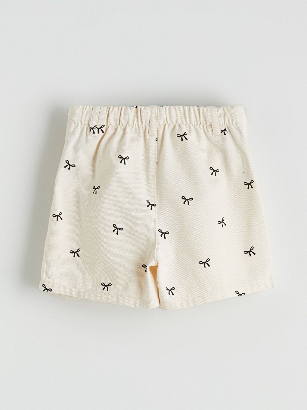 Ekru Beli Lastikli Kız Çocuk Şort Etek ve Külotlu Çorap-5