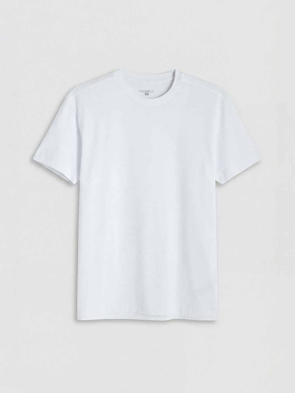 Beyaz Bisiklet Yaka Erkek Tişört