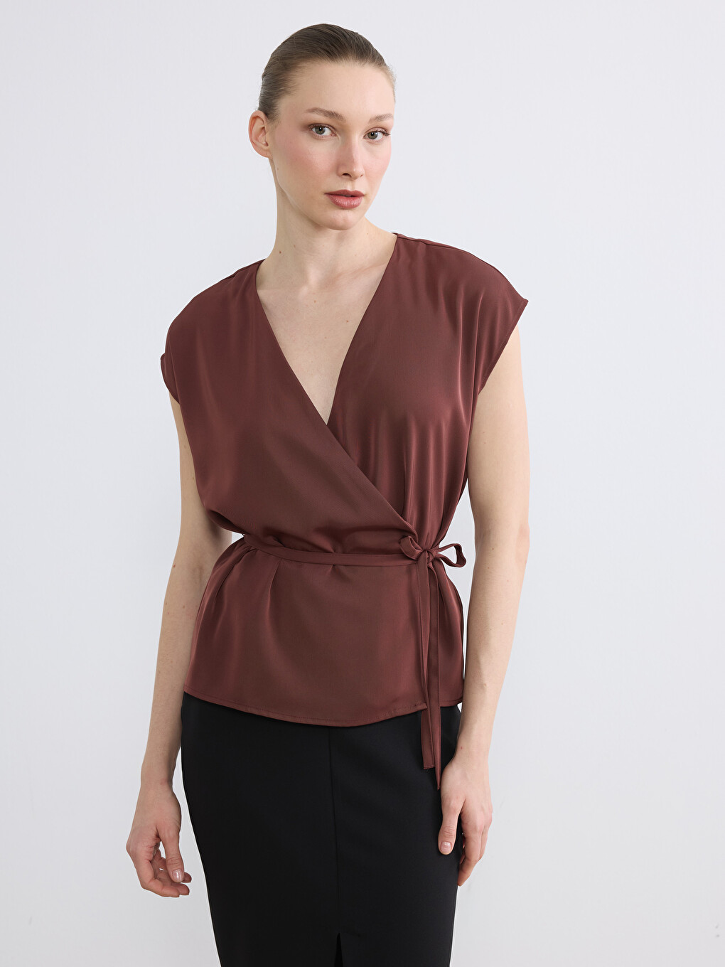 Woman Brown Blouse