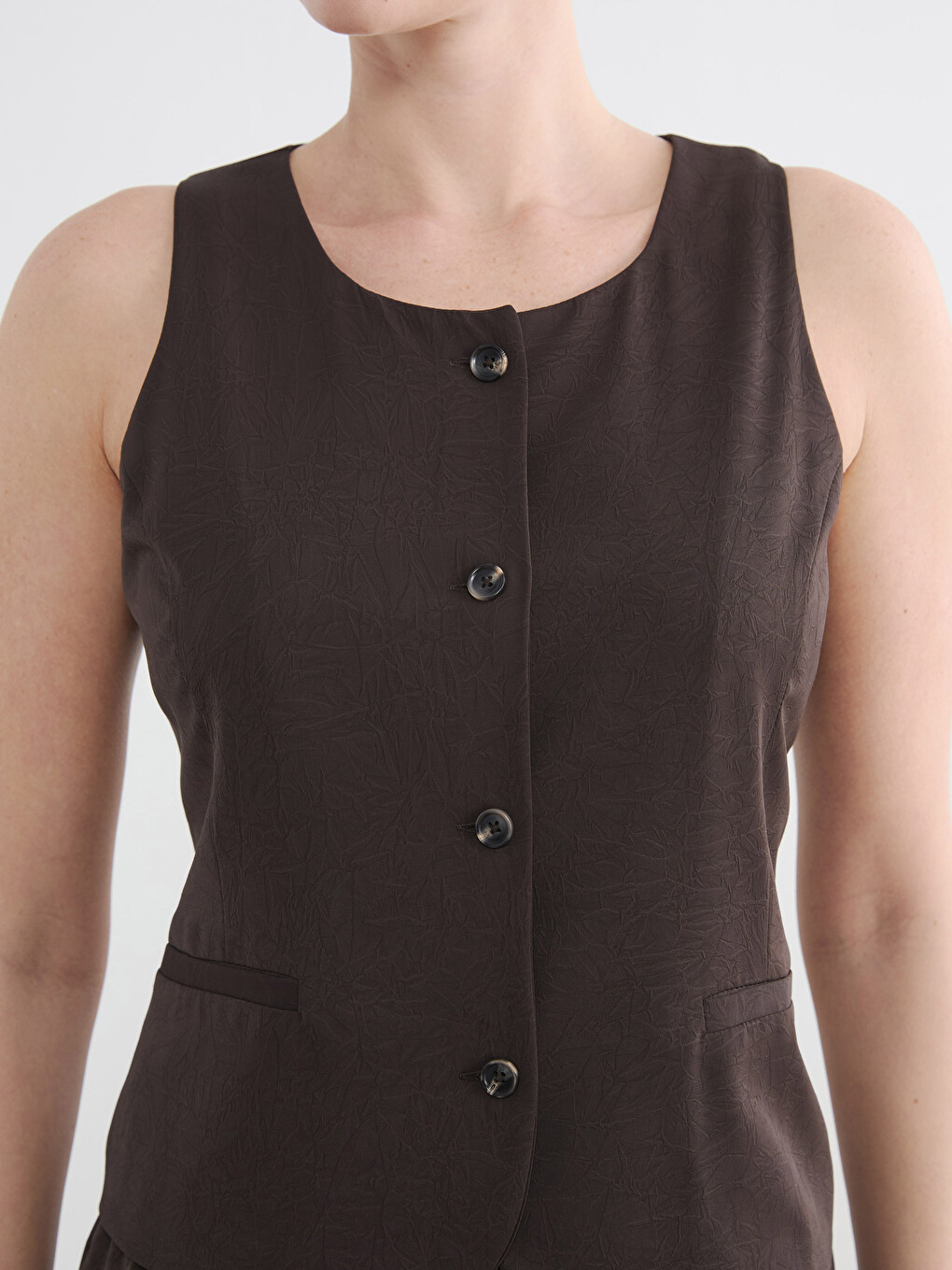 Woman BROWN Suit Waistcoat-2