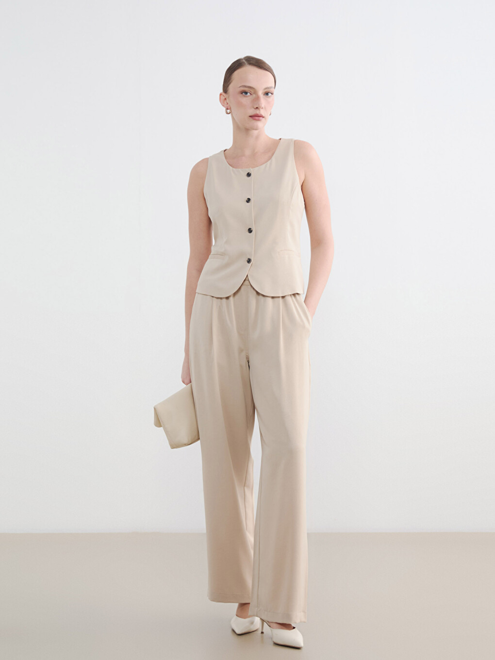 Woman BEIGE Suit Waistcoat-1