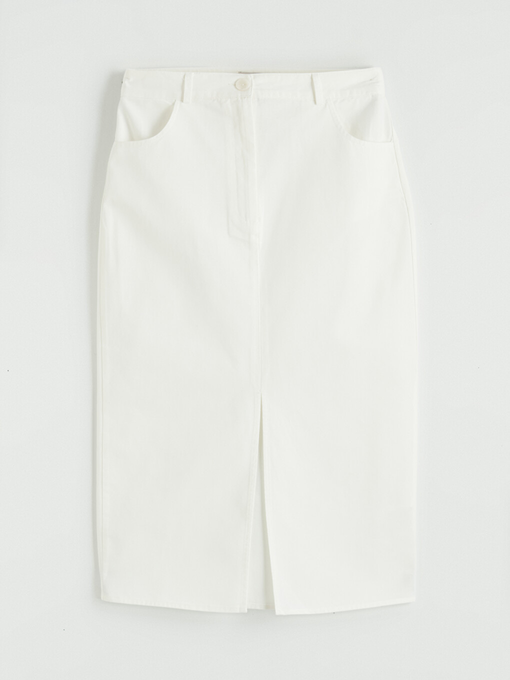 Fermuarlı Gabardin Kalem Etek-8