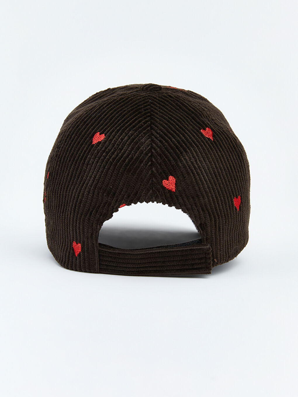 Kahverengi Kalp Baskılı Kadın Kep Şapka -2