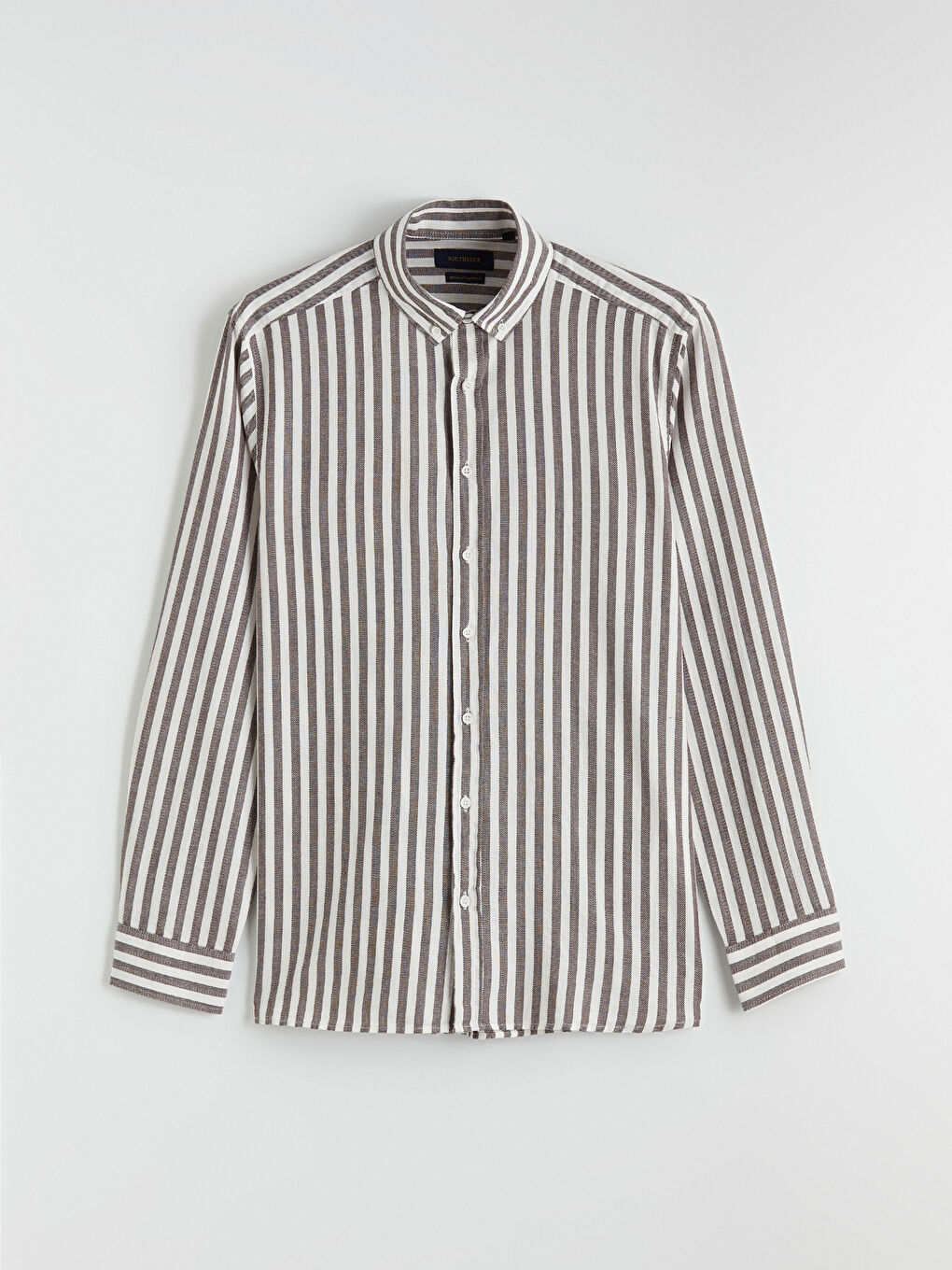 Mürdüm Regular Fit Çizgili Erkek Gömlek-4