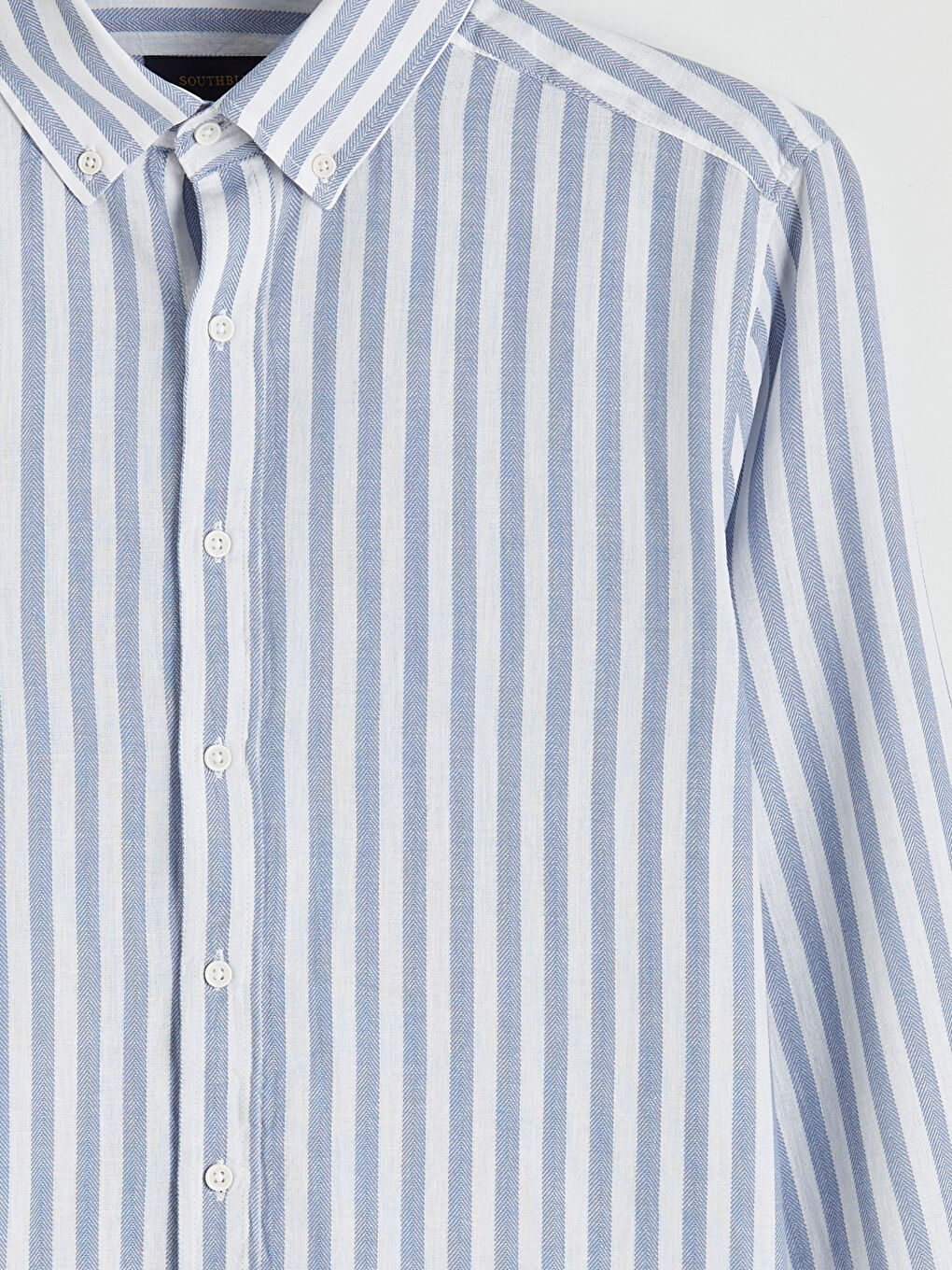 Mavi Regular Fit Çizgili Erkek Gömlek-5