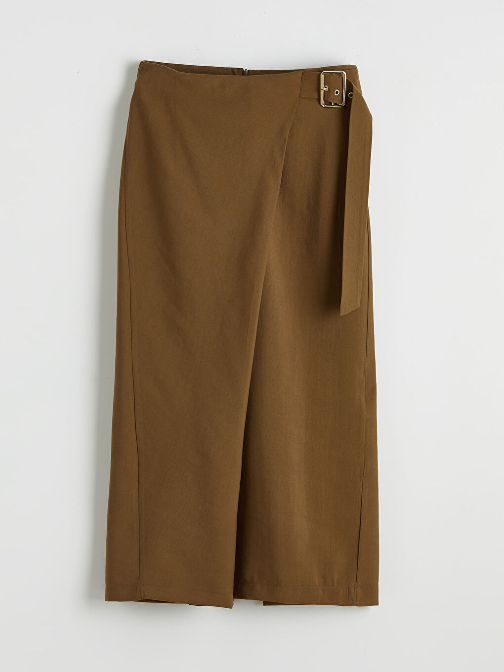 Haki Beli Kemerli Toka Detaylı Etek