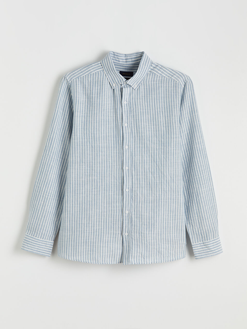 Mavi Regular Fit Çizgili Erkek Gömlek-4