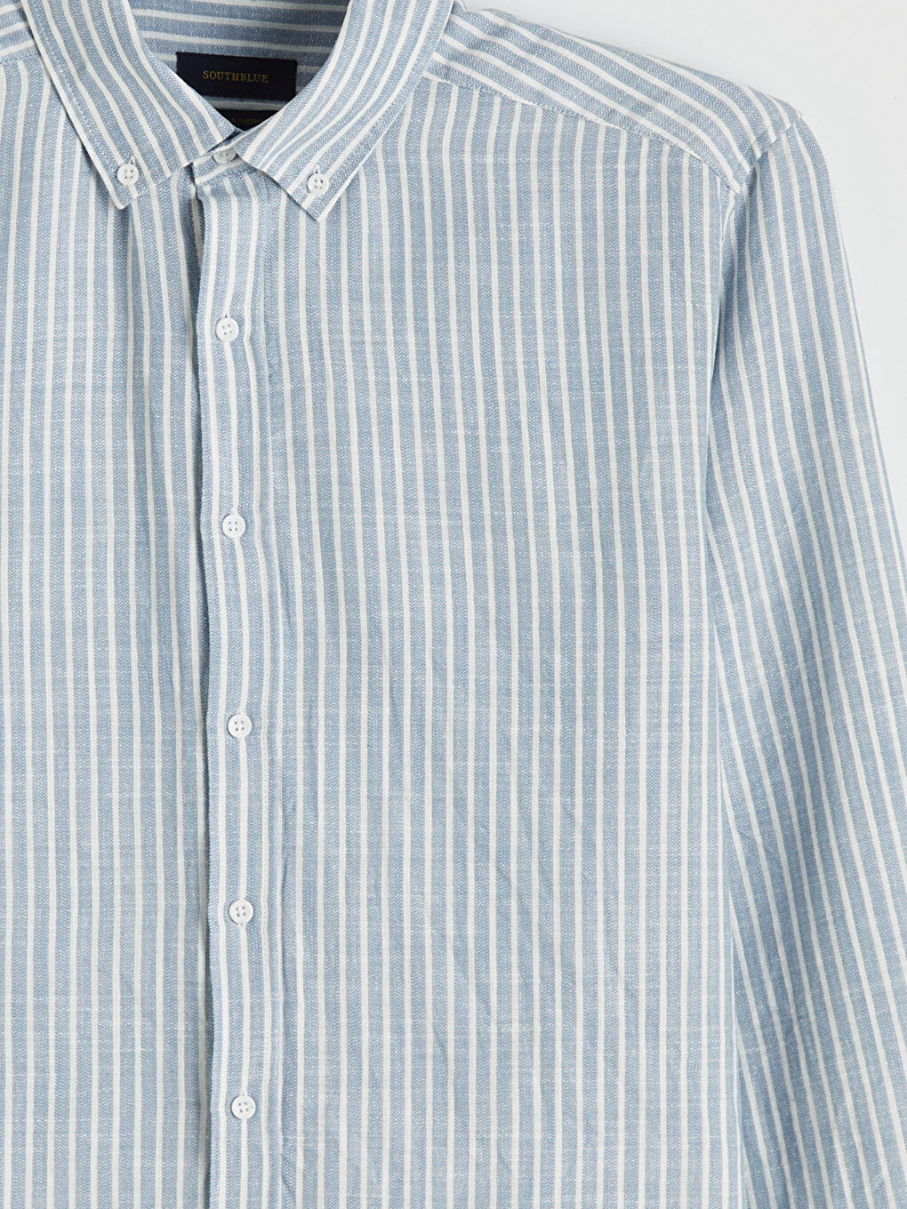 Mavi Regular Fit Çizgili Erkek Gömlek-5