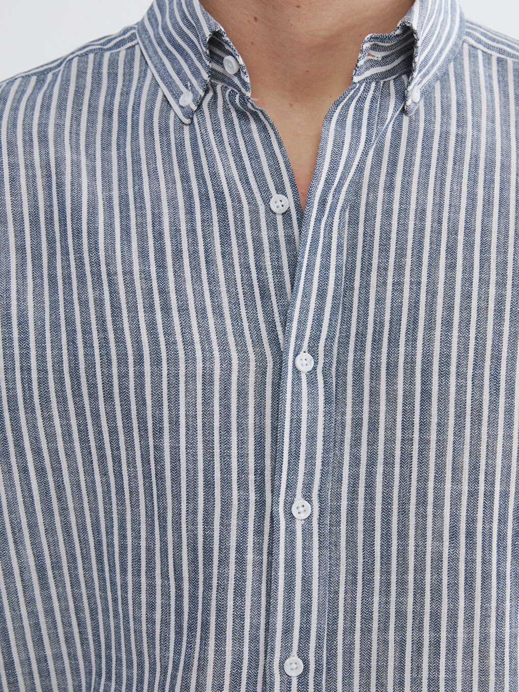 Lacivert Regular Fit Button Down Yaka Erkek Gömlek-3