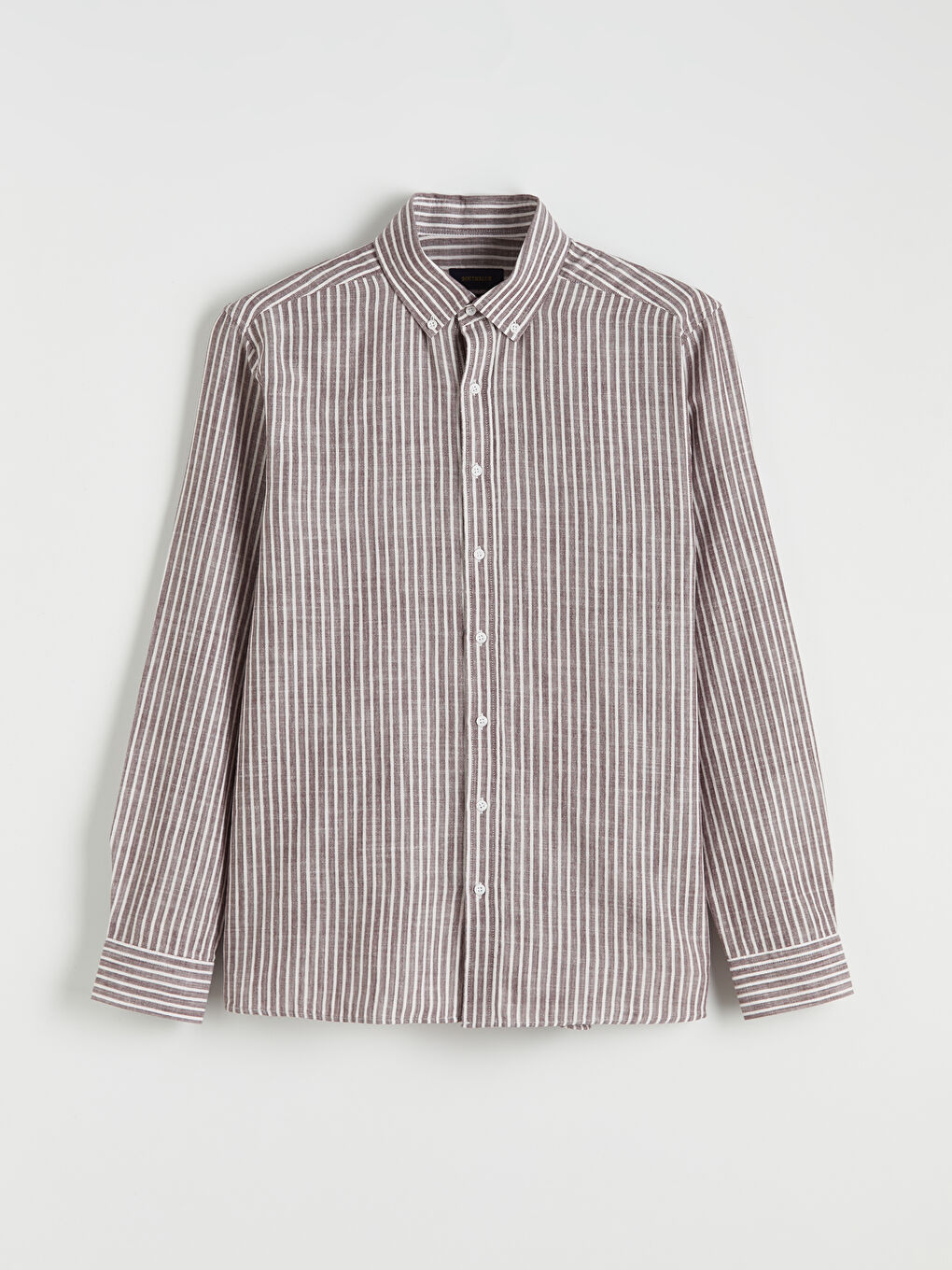 Mürdüm Regular Fit Çizgili Erkek Gömlek-4