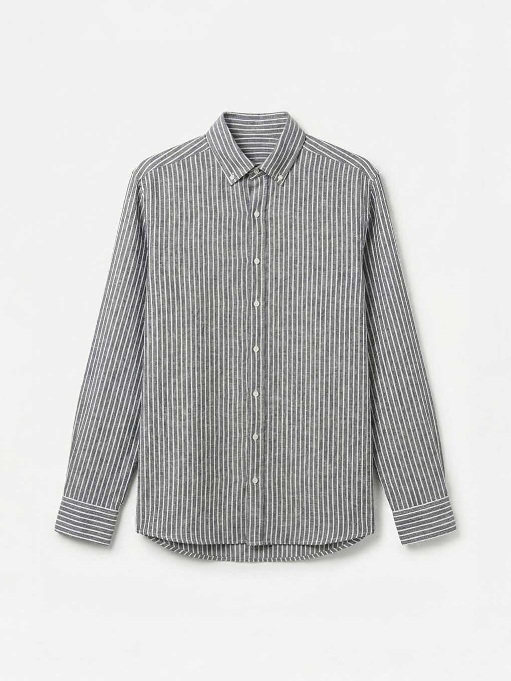 Lacivert Regular Fit Button Down Yaka Erkek Gömlek-5