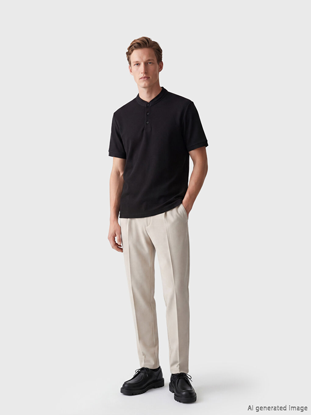 Grandad Collar Men's T-Shirt-1