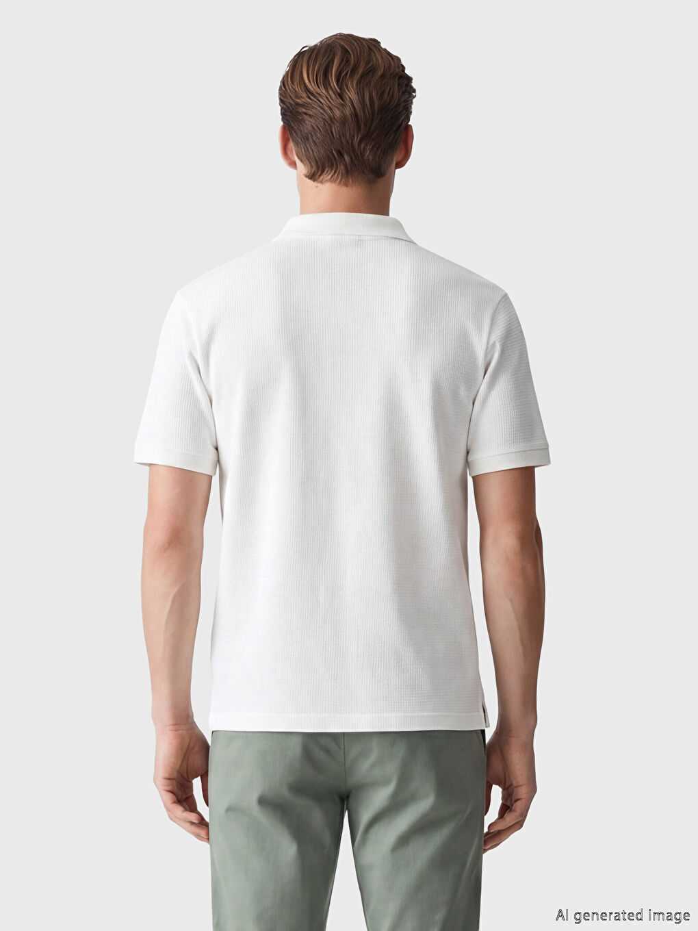 Grandad-Kragen Jersey Herren T-Shirt-3