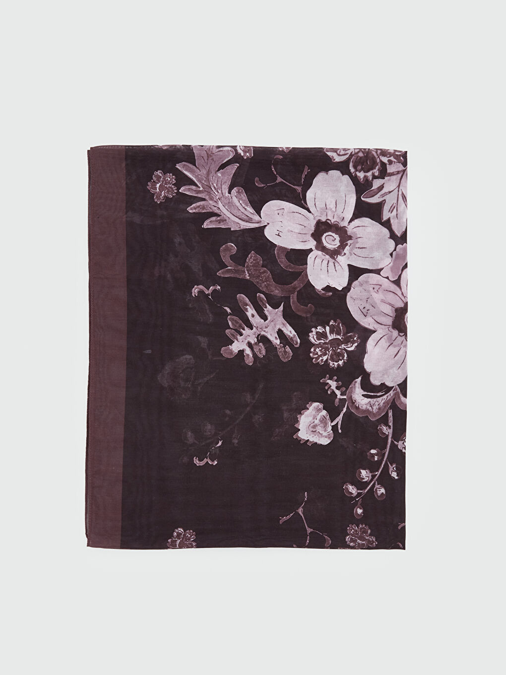 Kahverengi Desenli Kadın Şal-1