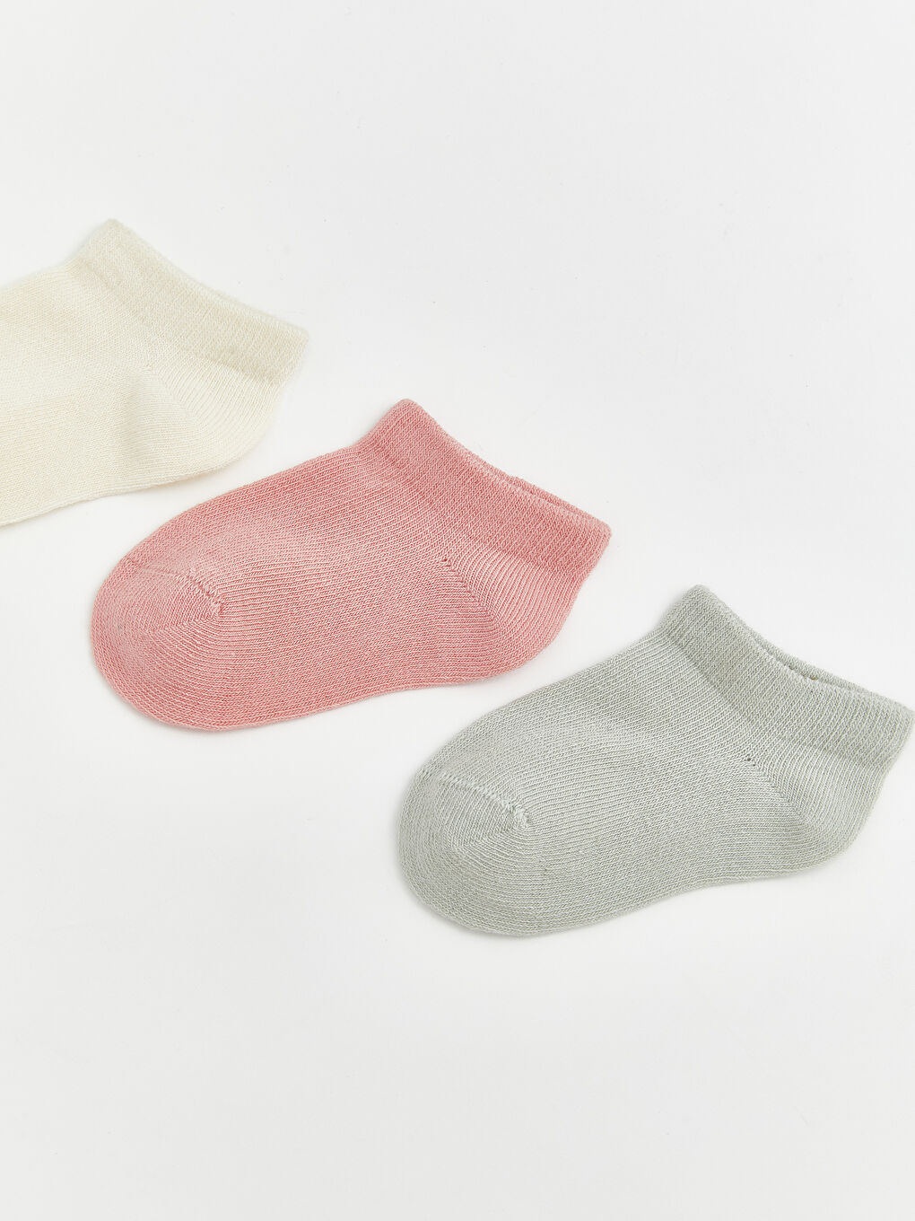 Pembe Kız Çocuk Patik Çorap 3'lü-1