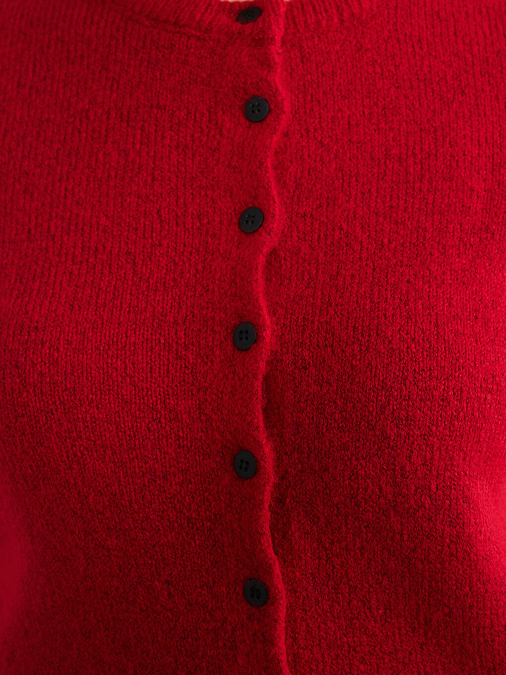 Kırmızı Bisiklet Yaka Kadın Triko Hırka-2